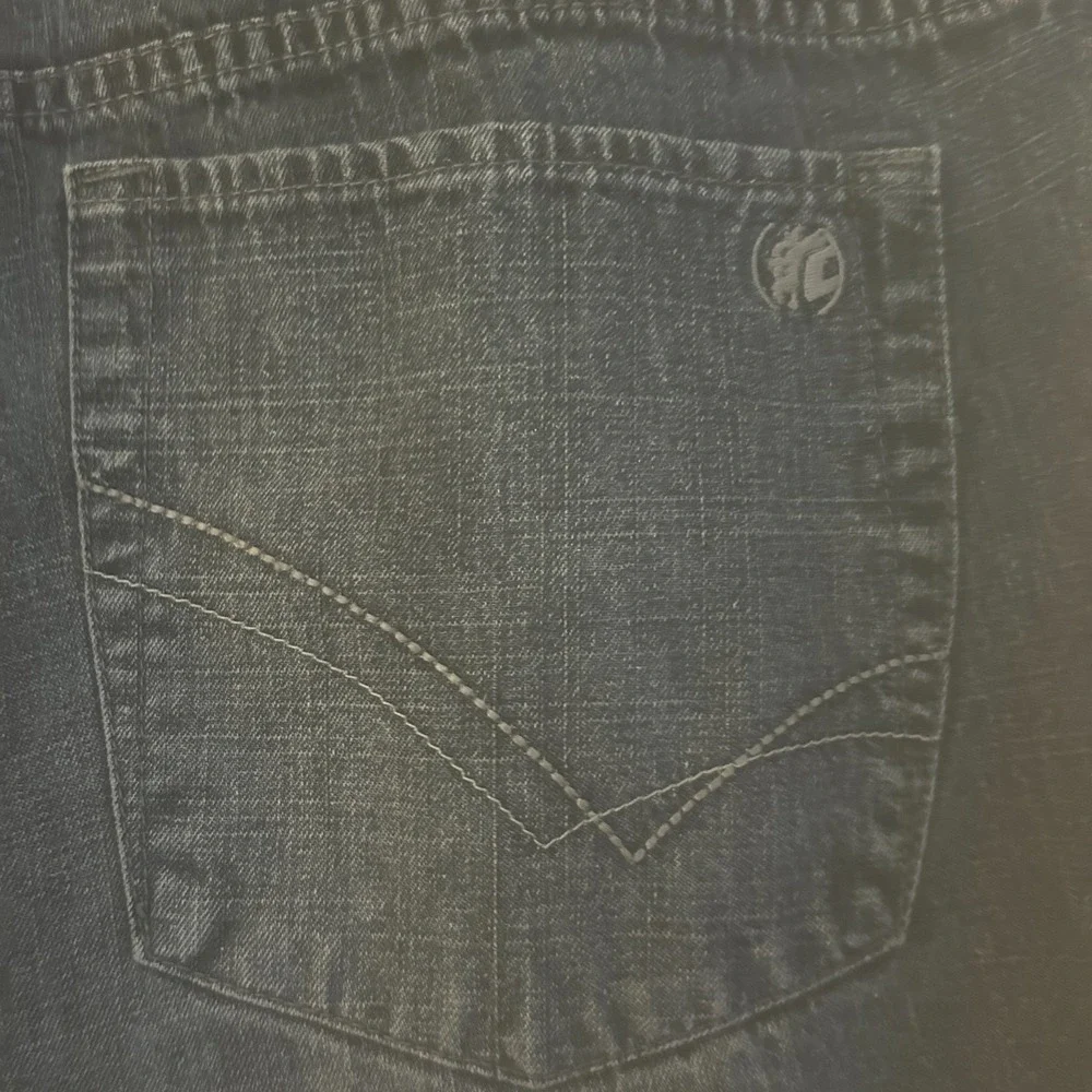 Vintage Clench Jeans Shorts Size 40x13 Y2K Faded Blue Skater Grunge Streetwear